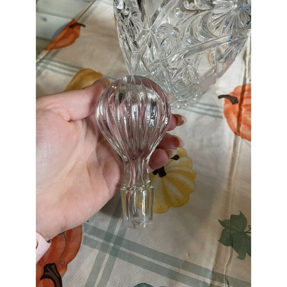 Vintage Cut Crystal Decanter - Pinwheel/ Star Design Very Heavy Barware
